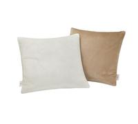 s.Oliver Doublesoft Lot de 2 housses de coussin 50 x 50 cm - Super douillettes et douces en peluche de polyester Beige