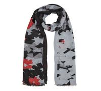 s.Oliver Écharpe noir rouge pour femme - Scarf Black Placed Print 113322