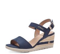 s.Oliver Femme 5-28713-42 Sandale cale, Bleu Marine, 37 EU