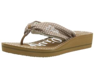 s.Oliver Femme Décontracté Tongs, Beige Comb 374, 38 EU