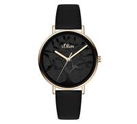 s.Oliver Femme Quartz Montre avec Bracelet en Cuir SO-3871-LQ