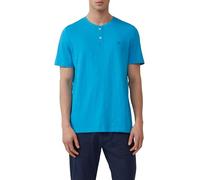 s.Oliver Henley-Shirt mit Flammgarnstruktur, Turquoise, 3XL Hommes