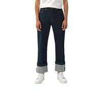 s.Oliver Jeans-Jambe croisée-Karolin Cropped Stürkeiaight Carreaux Coupe Droite, Bleu Profond, 44