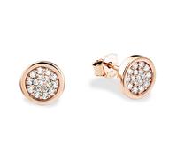 s.Oliver Boucles d'oreilles en argent 925 Sterling pour femmes, avec zirconium synth., 0,8 cm, rose, Livré en boîte cadeau, 9079223