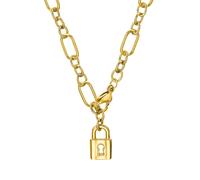 S.oliver Jewel Femme Collier en Acier Inoxydable IP Gold Verrou 2032521