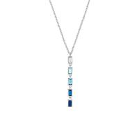 s.Oliver Collier Y pour femme en argent sterling 925, avec zircone synthétique, 42+3 cm, bleu, livré dans un coffret cadeau, 2031402