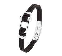 S.oliver Jewel Hommes Bracelet Acier Inox Noir Cuir 2033929