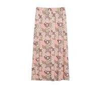 s.Oliver Jupe pour Femme - Coupe décontractée, Jersey élastique, Motif intégral, Longueur midi avec Poches