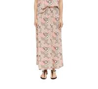 s.Oliver Jupe pour Femme - Coupe décontractée, Jersey élastique, Motif intégral, Longueur midi avec Poches