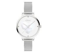 s.Oliver Montre à affichage analogique argent / blanc cassé, Taille One Size