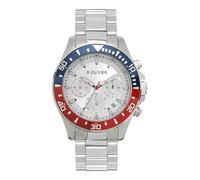 s.Oliver Montre pour Homme - Ronde - Argent - 41 mm - Montre en métal avec Mouvement à Quartz sur Le Bracelet en Acier Inoxydable avec Boucle déployante - Montre analogique - Étanche 10 ATM