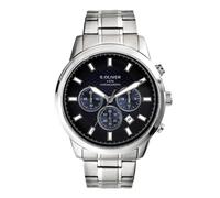 s.Oliver Montre pour Homme - Ronde - Argent - 44 mm - Montre en métal avec Mouvement à Quartz sur Le Bracelet en Acier Inoxydable avec Boucle déployante - Montre analogique - Étanche 5 ATM