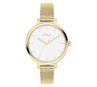 s.Oliver Montre pour Femme - Ronde - Or - 36 mm - Élégante Montre en métal avec Mouvement à Quartz - Étanche à 3 ATM - Résistante aux Rayures