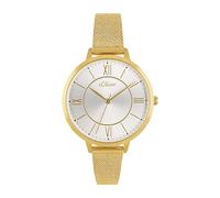 s.Oliver Montre à quartz analogique pour femme avec bracelet en cuir/nylon, livrée dans un coffret cadeau