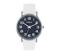 s.Oliver Montre analogique à Quartz pour Femme avec Bracelet en Silicone, argentée, étanche jusqu'à 3 Bars, livrée dans Un Coffret Cadeau.