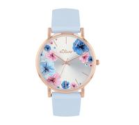 s.Oliver Montre dames à quartz analogique, avec bracelet en silicone, or rose, 3 bar d'étanchéité, Livrée dans une boîte cadeau de montres, 2038371