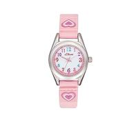 s.Oliver Montre fille Enfants Montre à quartz analogique, avec bracelet en nylon, argent, 3 bar d'étanchéité, Livrée dans une boîte cadeau de montre, 2036765