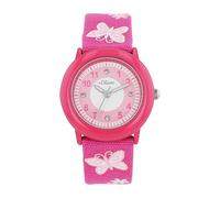 s.Oliver Montre fille Enfants Montre à quartz analogique, avec bracelet textile, rose, 3 bar étanchéité, Livrée dans une boîte cadeau de montre, 2036748