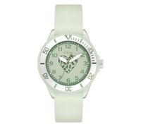 s.Oliver Montre pour Enfant - Rond - Vert - 38 mm - Montre en Plastique avec Mouvement à Quartz sur Le Bracelet en Silicone avec Boucle ardillon - Montre analogique - Étanche 5 ATM - Résistante aux