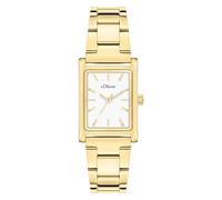 s.Oliver Montre pour Femme - Rectangulaire - Or - 22 mm - Élégante Montre en métal avec Mouvement à Quartz - Étanche 3 ATM - Résistante aux Rayures