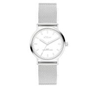 s.Oliver Montre pour Femme - Ronde - Argent - 30 mm - Élégante Montre pour Femme en Acier Inoxydable Poli avec Mouvement à Quartz - Étanche 5 ATM - Résistante aux Rayures
