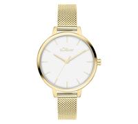 s.Oliver Montre pour Femme - Ronde - Or - 36 mm - Élégante Montre en métal avec Mouvement à Quartz - Étanche à 3 ATM - Résistante aux Rayures