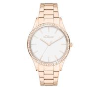 s.Oliver Montre pour Femme - Ronde - Or Rose - 16 mm - Élégante Montre pour Femme en métal avec Mouvement à Quartz - Étanche à 3 ATM - Résistante aux Rayures