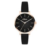 s.Oliver Montre pour Femme - Ronde - Or Rose - 34 mm - Élégante Montre pour Femme en métal avec Mouvement à Quartz - Étanche à 3 ATM - Résistante aux Rayures