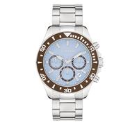 s.Oliver Montre à affichage analogique bleu clair / marron / argent, Taille One Size