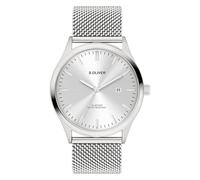 s.Oliver Montre pour Homme - Ronde - Argent - 42 mm - Montre en métal avec Mouvement à Quartz sur Le Bracelet en Acier Inoxydable avec Boucle déployante - Montre analogique - Étanche 5 ATM