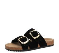 s.Oliver Mules en cuir pour femme avec boucles, Noir, 39 EU