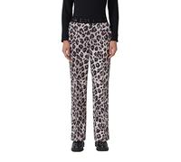 s.Oliver Pantalon de Scuba à Jambe Large avec Logo élastique, Gris/Noir, 48W