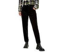 s.Oliver Pantalon en Velours côtelé, Coupe décontractée, Noir, 34W x 32L Femme