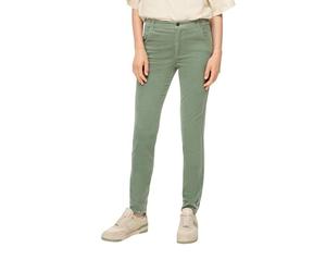 s.Oliver Pantalon Long pour Femme Coupe Slim Vert 46, Vert, 46W x 32L