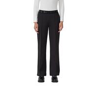 s.Oliver Pantalon pour Femme - Jambe Large, Scuba, Taille Haute, Taille élastique, 9999_Noir, 44W