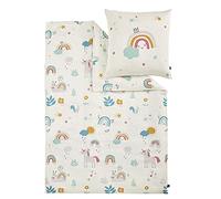 s.Oliver Parure de lit pour enfant - Motif licorne - 100 x 135 cm - 100 % coton - Fermeture éclair pratique et lavable en machine - 2 pièces - Multicolore