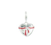 S.oliver Pendentif Charms Argent 925 Socha / 72 371230 Cœur Avec Rouge Nœud