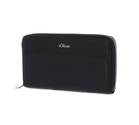 s.Oliver Porte-monnaie noir pour femme - Zip Around Wallet Grey / Black 341264