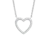 s.Oliver Collier avec pendentif en argent 925 Sterling pour femmes, avec zirconium synth., 40+5 cm, argent, cœur, Livré en boîte cadeau de bijoux
