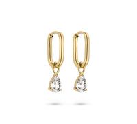 S.Oliver Pour Femmes Bijoux - Créoles En Acier Inoxydable Avec Étincelants Steinanhängern En Différentes Couleurs - Élégant & Intemporel Beau - Parfait Idée Cadeau