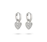 S.Oliver Pour Femmes Bijoux - Cœur Boucles D'Oreilles & Créoles En Argent 925 Avec Pierres & Feinen Details - Élégant & Intemporel - Parfait Idée Cadeau