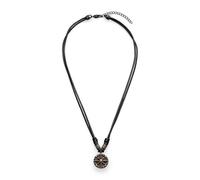 s.Oliver Pour Hommes Bijoux - Collier & Bracelet En Leder Et Acier Inoxydabledetails Avec Haizahnanhänger - Classique, Élégant Et Masculin - Parfait Idée Cadeau