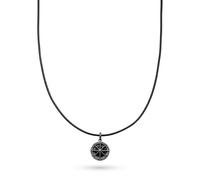 s.Oliver Pour Hommes Bijoux - Collier & Bracelet En Leder Et Acier Inoxydabledetails Avec Haizahnanhänger - Classique, Élégant Et Masculin - Parfait Idée Cadeau