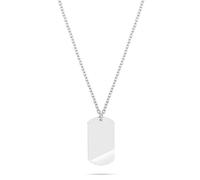 s.Oliver Pour Hommes Bijoux - Collier En Acier Inoxydable Avec Pendentif Plaque - Classique, Intemporel Et Symbolique - Parfait Idée Cadeau