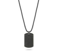 s.Oliver Pour Hommes Bijoux - Collier En Acier Inoxydable Avec Pendentif Plaque - Classique, Intemporel Et Symbolique - Parfait Idée Cadeau