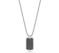s.Oliver Pour Hommes Bijoux - Collier En Acier Inoxydable Avec Pendentif Plaque - Classique, Intemporel Et Symbolique - Parfait Idée Cadeau