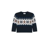 s.Oliver Pull-over bleu marine / taupe / rouge / blanc, Taille 50