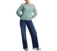 Pull à col rond avec structure alvéolée femme QS Bleu L