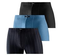 s.Oliver RED LABEL Bodywear LM S.Oliv Boxer 3 x Caleçon Boxeur, Bleu/Noir, M (Lot de 3) Homme