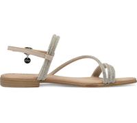 s.Oliver Sandale Femme Lanière Strass Pierres Plates 5-28101-44, Taille:37 EU, Couleur:Beige